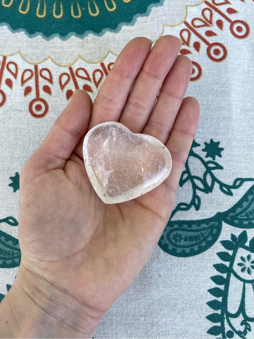 Clear Quartz Heart Crystal Palm Sized Stone